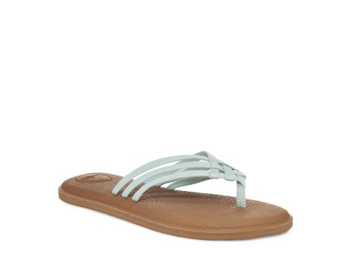 Tong Sanuk Yoga Salty Femme - Marron / Bleu Clair OCJSQE428